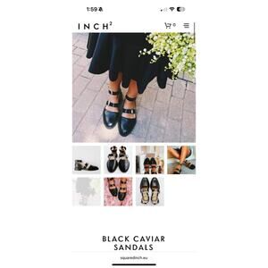 Inch 2 black caviar sandals